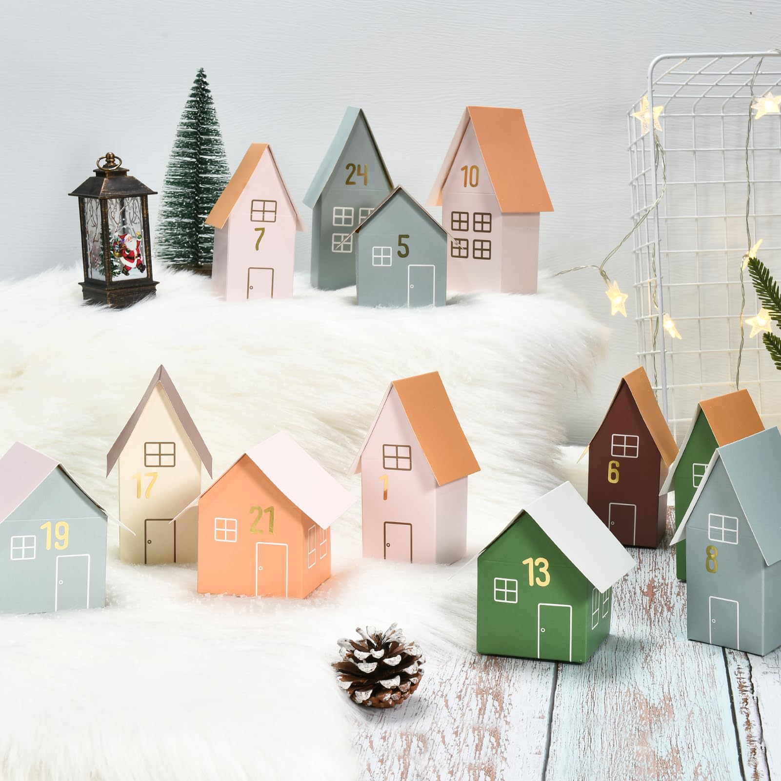 PANSIBY Advent Calendar for Filling 24 Christmas Calendar Houses to Fill Yourself - Image 3