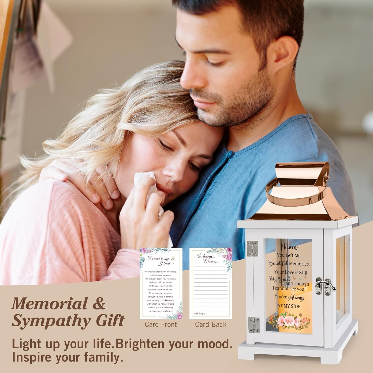 Memorial Lantern with Remote, Bereavement Sympathy Gifts for Loss of Loved One Memorial Gifts for Loss of Mother Remembrance Gifts Thoughtful Funeral Gifts