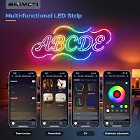 Bandă LED Neon BRIMETI 20M RGBIC 220V, aplicație și telecomandă, Bluetooth, sincronizare muzică, IP65, impermeabilă, flexibilă, decor interior și exterior 4