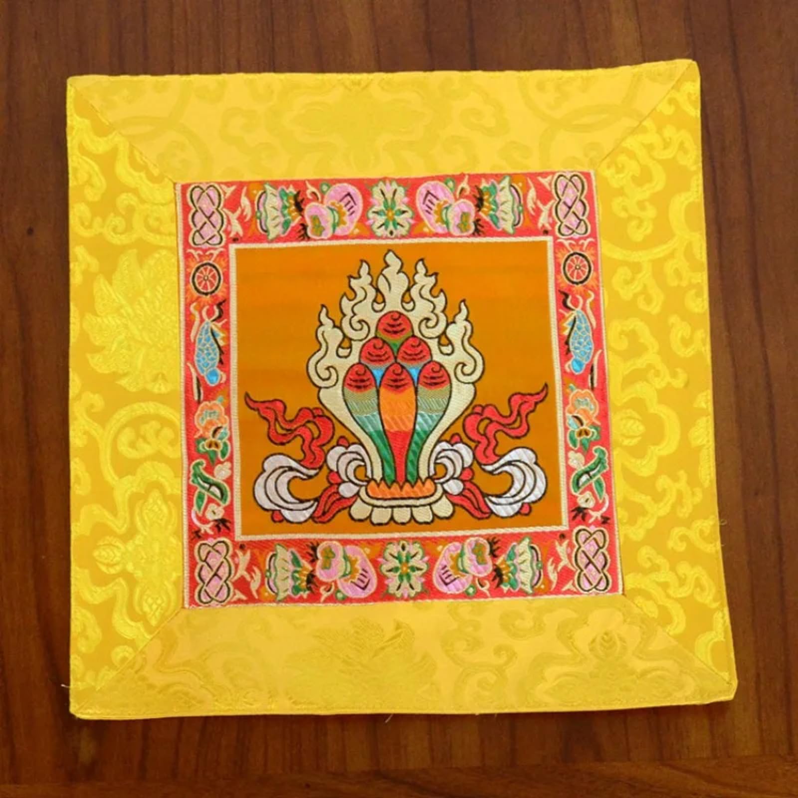 Nappe tibétaine bouddhiste en tissu double couche, artisanat d'autel 50 cm