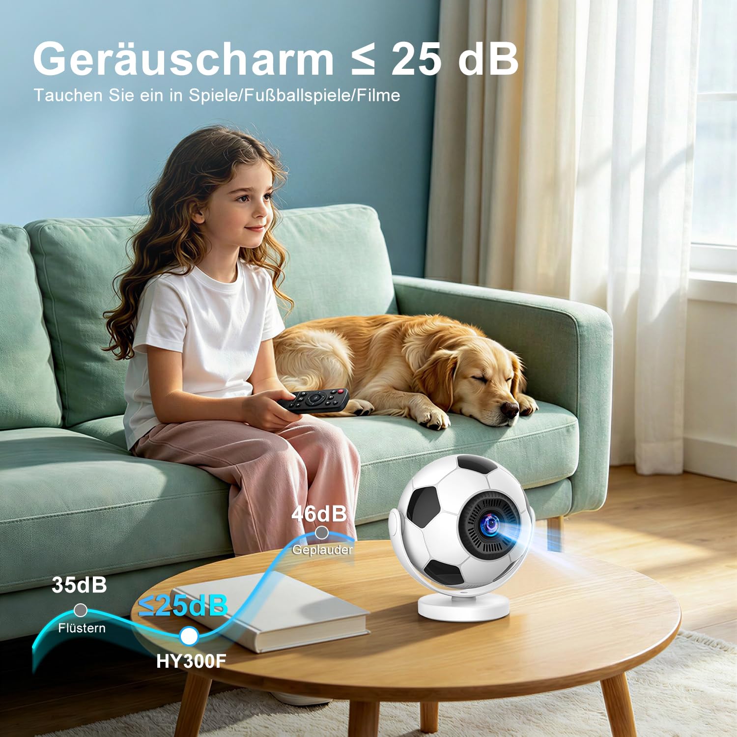 Mini proiettore supporta 4K 2026, Smart Beamer Android 14.0, Smart Proiettore portatile con WiFi 6 e Bluetooth 5.4 Portable Auto Keystone, piccolo proiettore per home cinema all'aperto, rotazione di