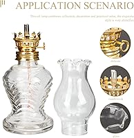 Vista 6 de 2 faroles de vidrio de queroseno para lámpara de aceite, lámparas de aceite vintage para uso en interiores, lámpara de aceite de cámara, lámpara
