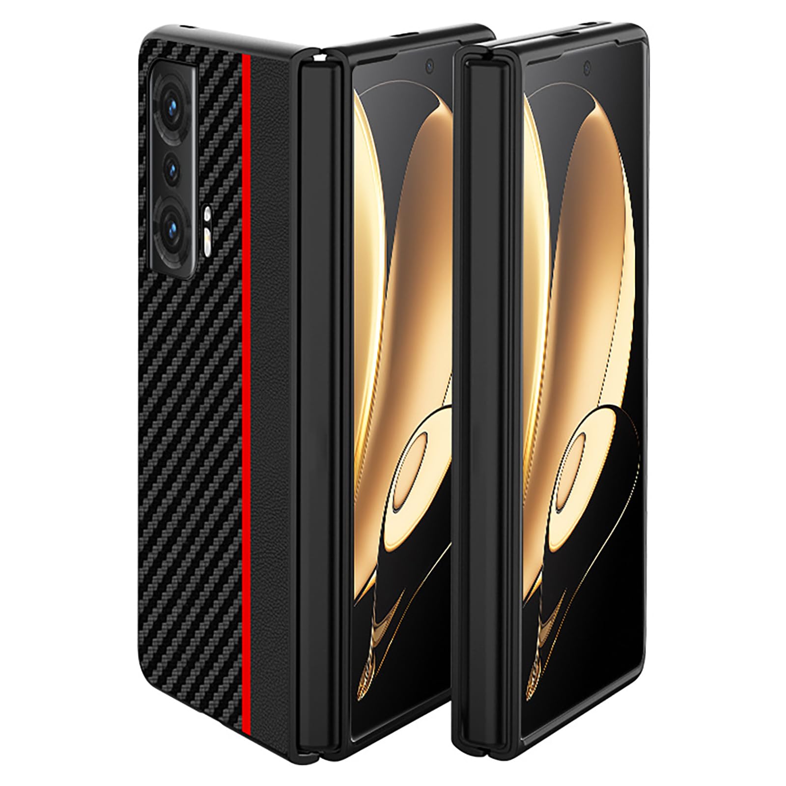 OIATROE Case for Honor Magic V2,[Heat dissipation] [Anti-fingerprint ] [Protect back camera] Ultra Silm Case Matte Material Cover for Honor Magic V2 -Black red