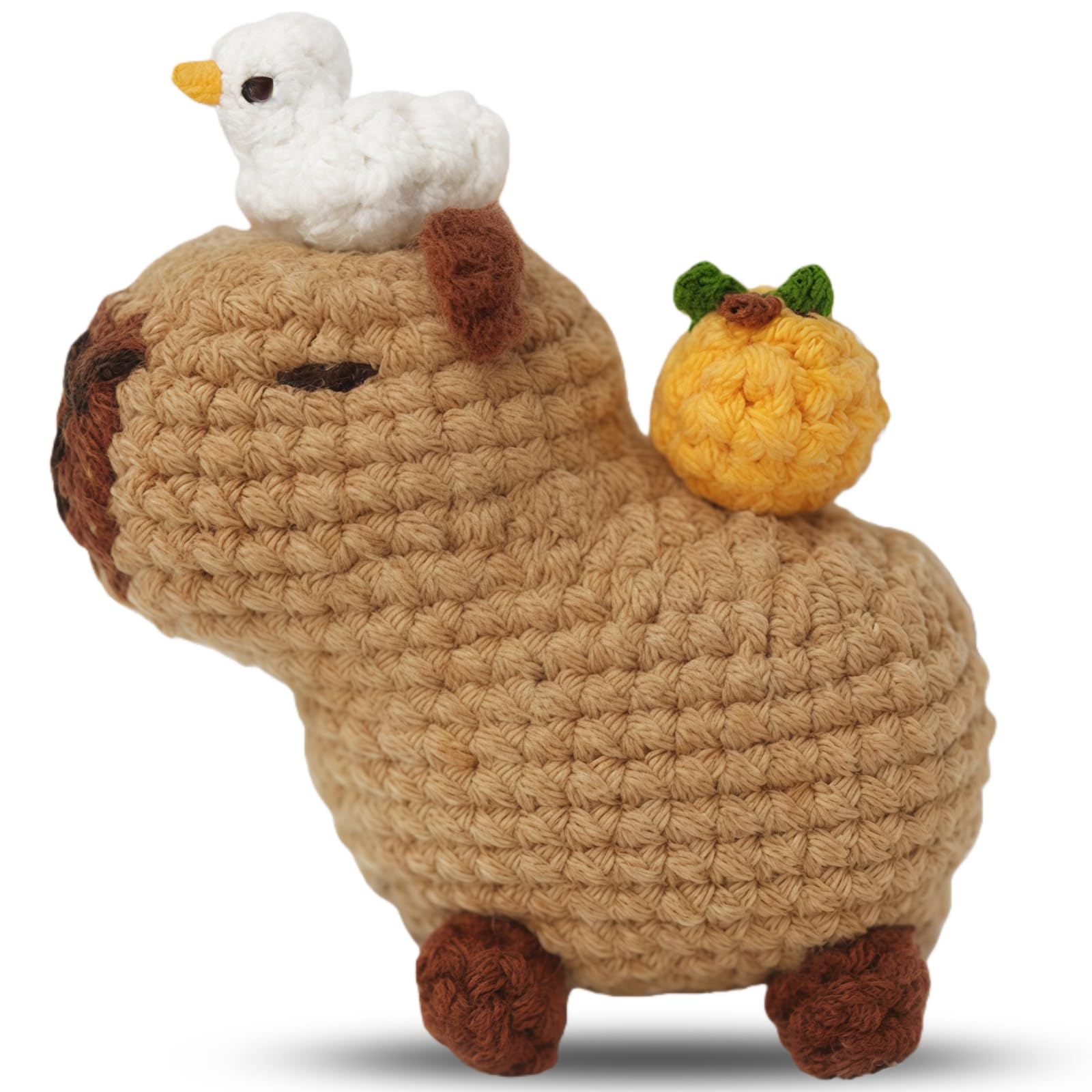 ZappelStift Beginners Crochet Starter Kit 1 Set Adorable Capybara Perfect for Novice Crafters, Ideal Creative DIY Gift for Craft Lovers, Step-by-Step Video Tutorials, Knitting Kit for Adult Kids