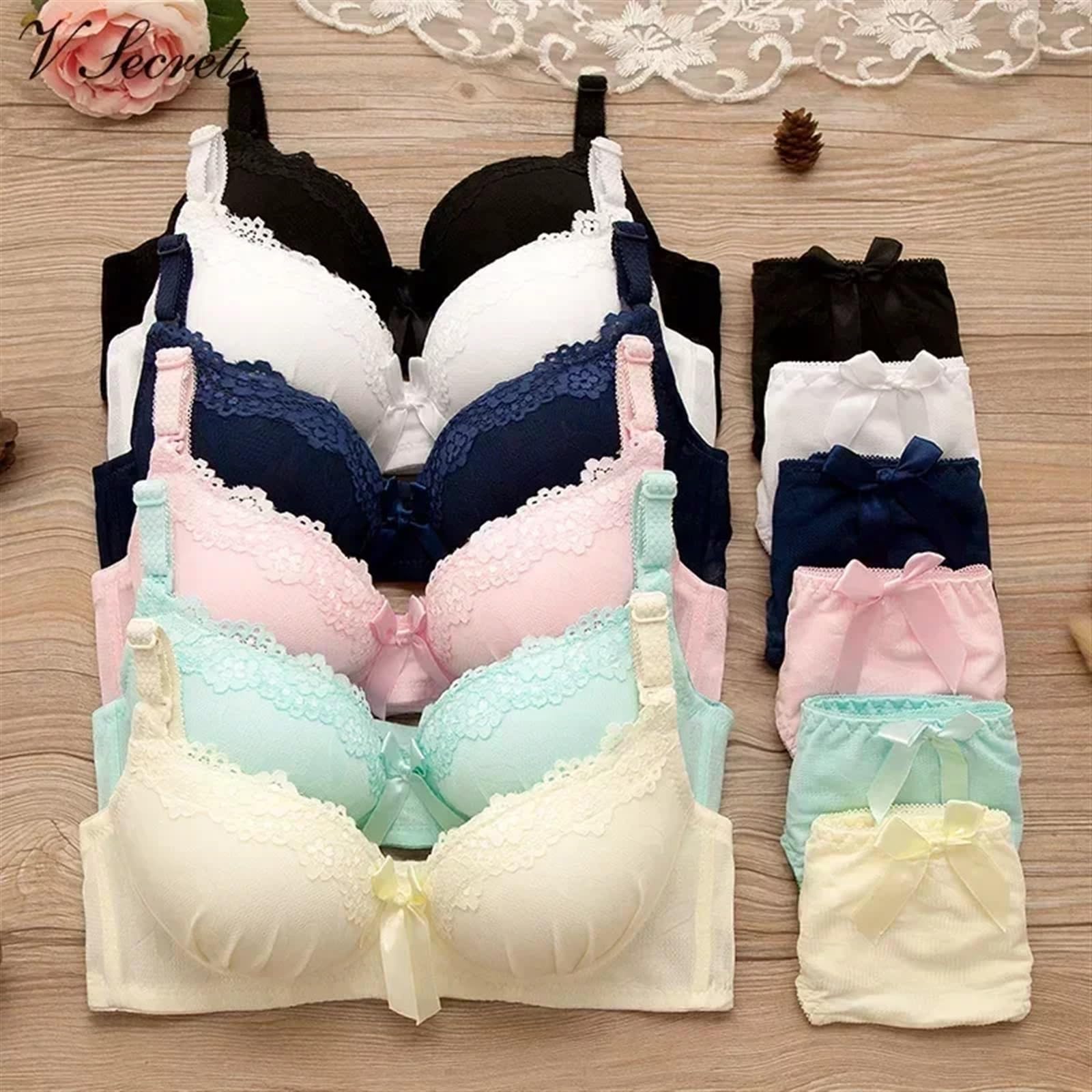 Bragas Braguitas Tangas Conjunto de sujetador de encaje sexy for mujer, sujetador fino, bragas, lencería ajustable, sujetador liso, cintura baja, ropa interior deportiva sin costuras(Yellow,85A)
