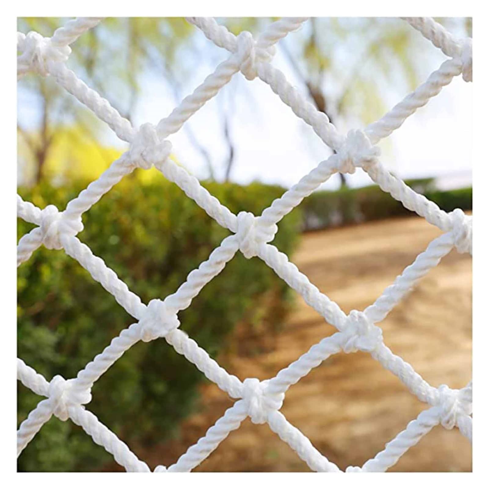 Children's Outdoor Net Nylon Protective Net Plant Fence Rope Net White Cargo Net Garden Fence Pet Safety Net (3cm Mesh 1x1M(3.3X3.3FT))