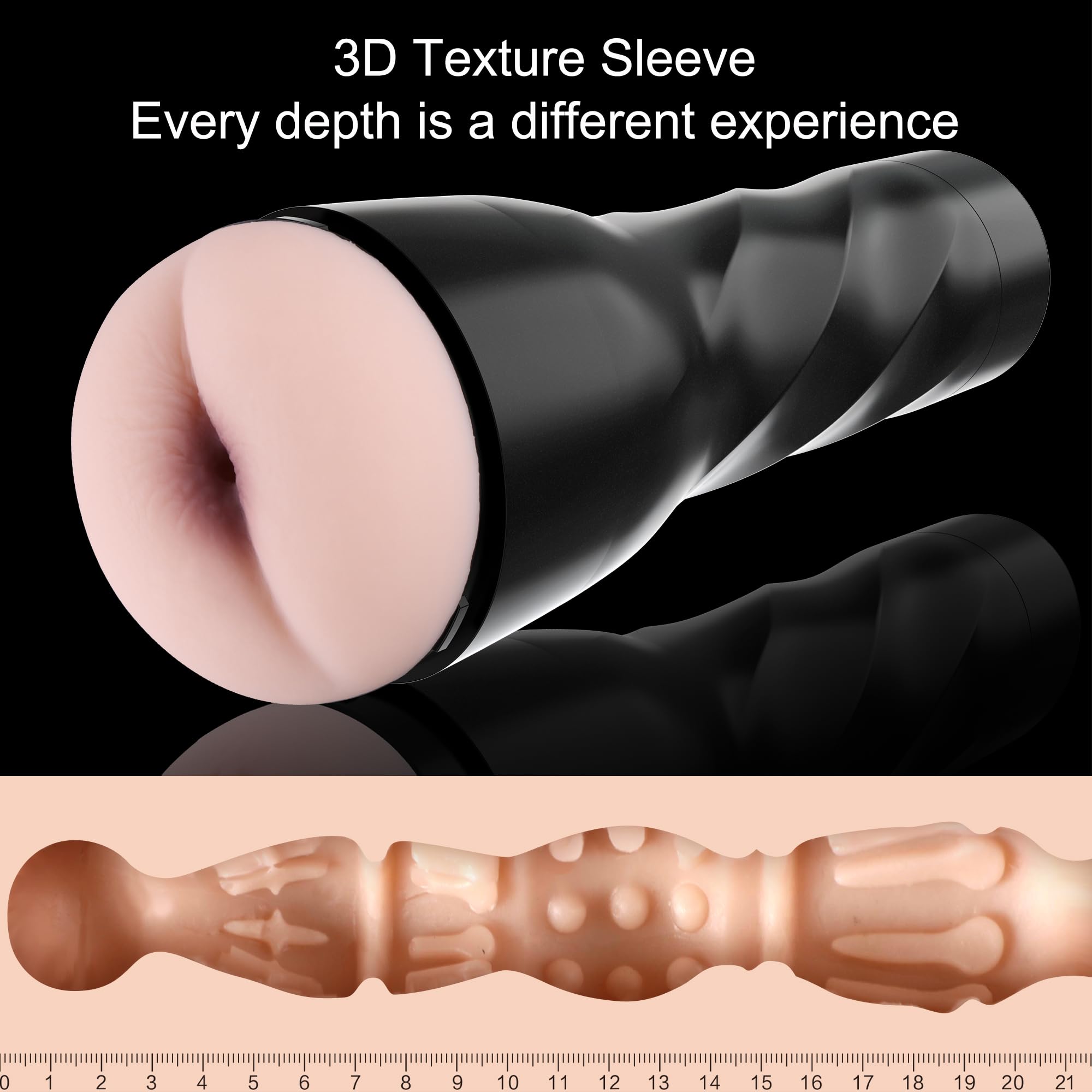Amazon.com: Hismith Male Masturbator with KlicLok System, 3 Speed+2 Modes  Vibrating Male Stroker with Remote Controller, Anal Tunnel, Black : Health  & Household