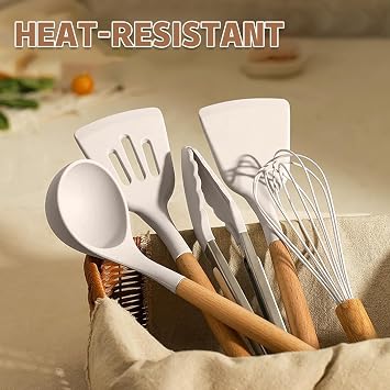 Umite Chef Food Grade Thickened Silicone (Stainless Steel Core) Kitchen Gadgets Tools Set - Kitchen Cooking Utensils Set, Heat Resistant Kitchen Spatula Tools Set