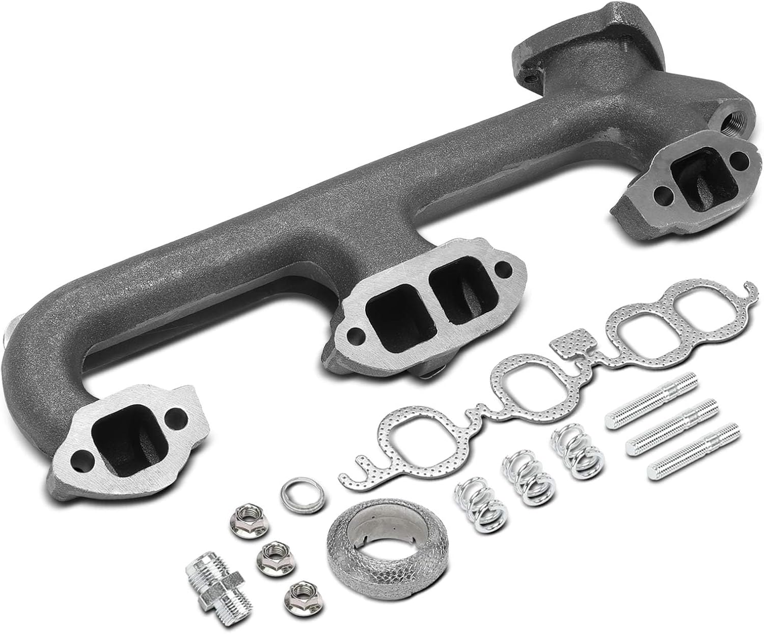 A-Premium Left Exhaust Manifold Kit W/Gaskets, Heat Shield & Mounting Hardware Compatible with Chevy Tahoe, Suburban 1500, Express 1500 2500 3500 & GMC Yukon, Savana 1500 2500 3500 & Cadillac Escalade