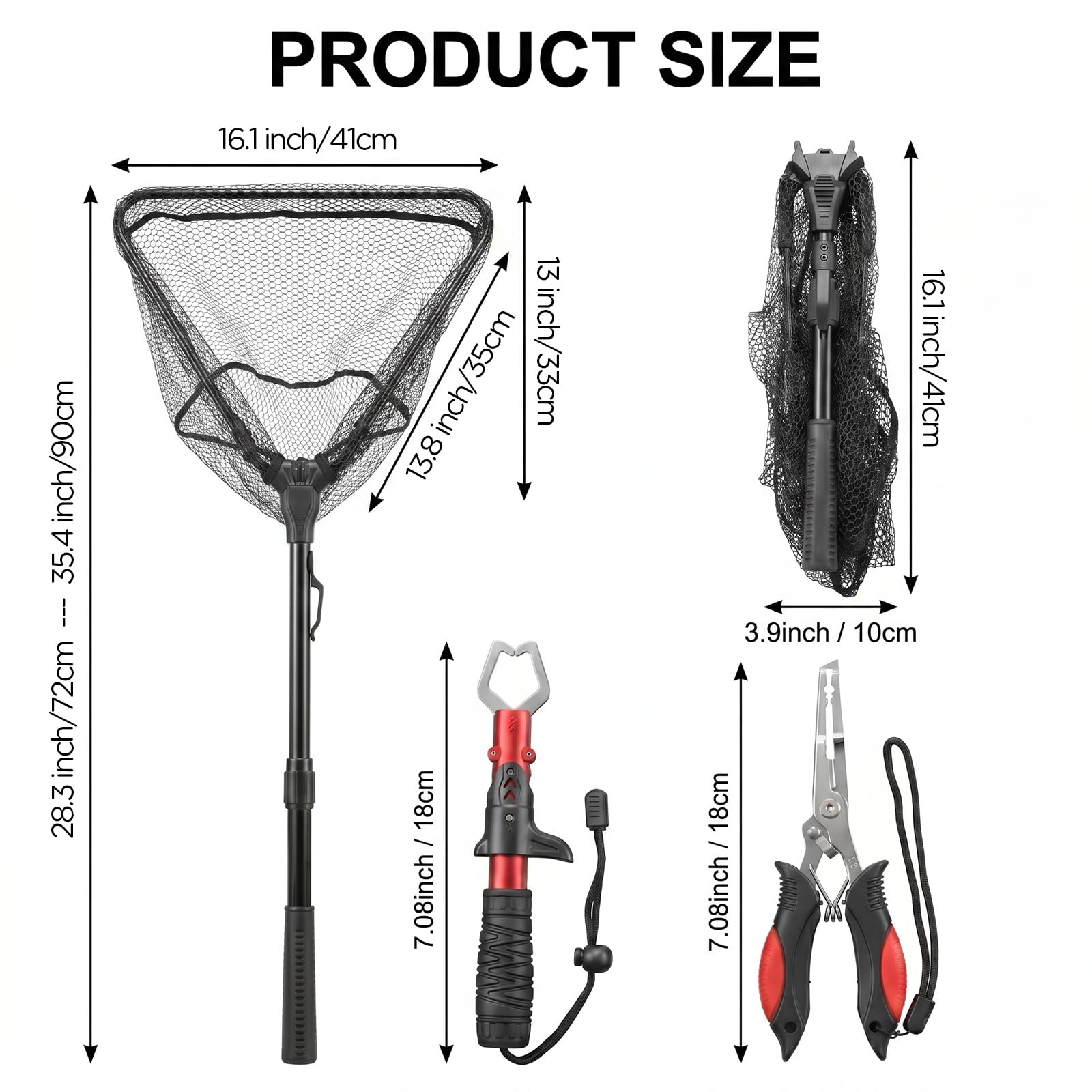 Fishing Tool Kit: Net, Gripper & Pliers - Mouhike -7
