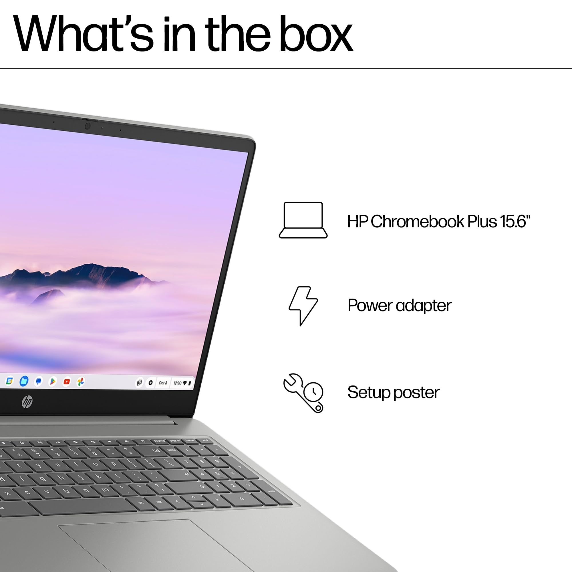 HP Chromebook 15.6" | Intel N100 Processor | 4 GB RAM | 128 GB Flash Storage | Intel UHD Graphics | HD Display | Up to 11.5 Hours Battery | Chrome OS | Dual Speakers | Mineral Silver | 15a-nb0005sa — view 10