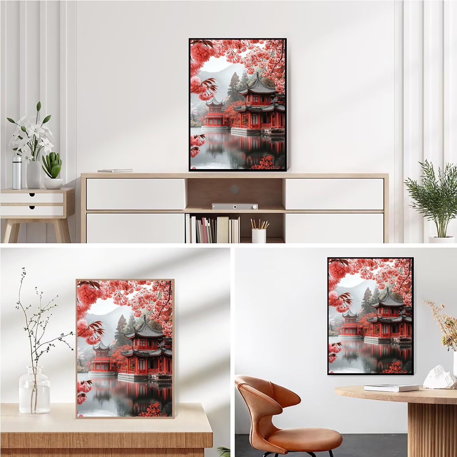 Diamond Painting Kit Completo, Diamond Painting Paesaggio, 5D Quadrato Pittura Diamante Kit Manualidades Adultos DIY Diamantini Crystal Art Disegni Ricamo Punto Croce Artigianale, 80x100cm Lago j0-630