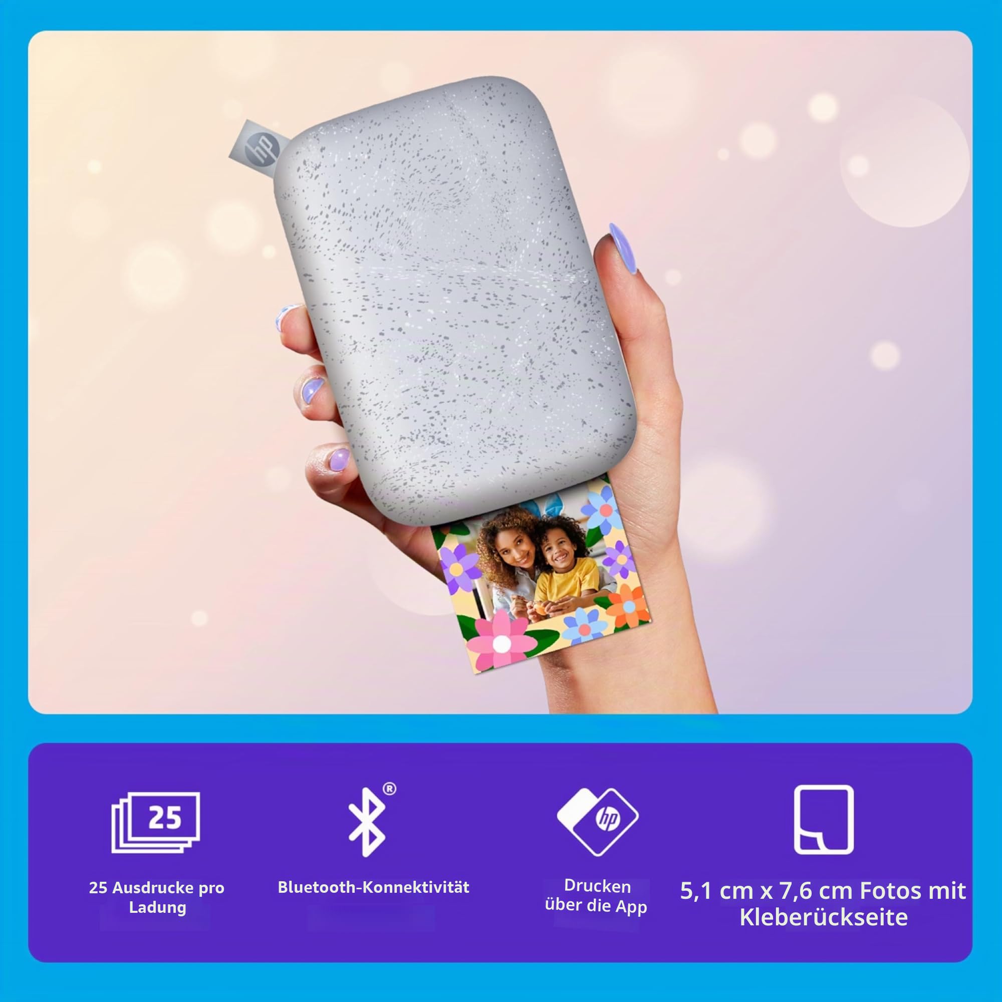 HP Sprocket 2x3 Zoll Sofortbilddrucker Weiß Zink-Papierbündel
