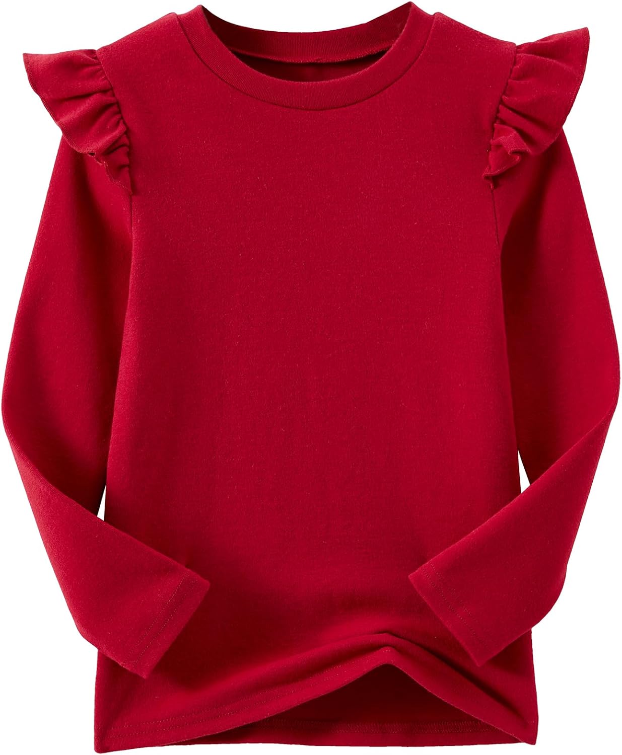 Toddler Baby Girl Soft Thick Crewneck Ruffle Tops Infant Girls Cotton Long Sleeve T-Shirt