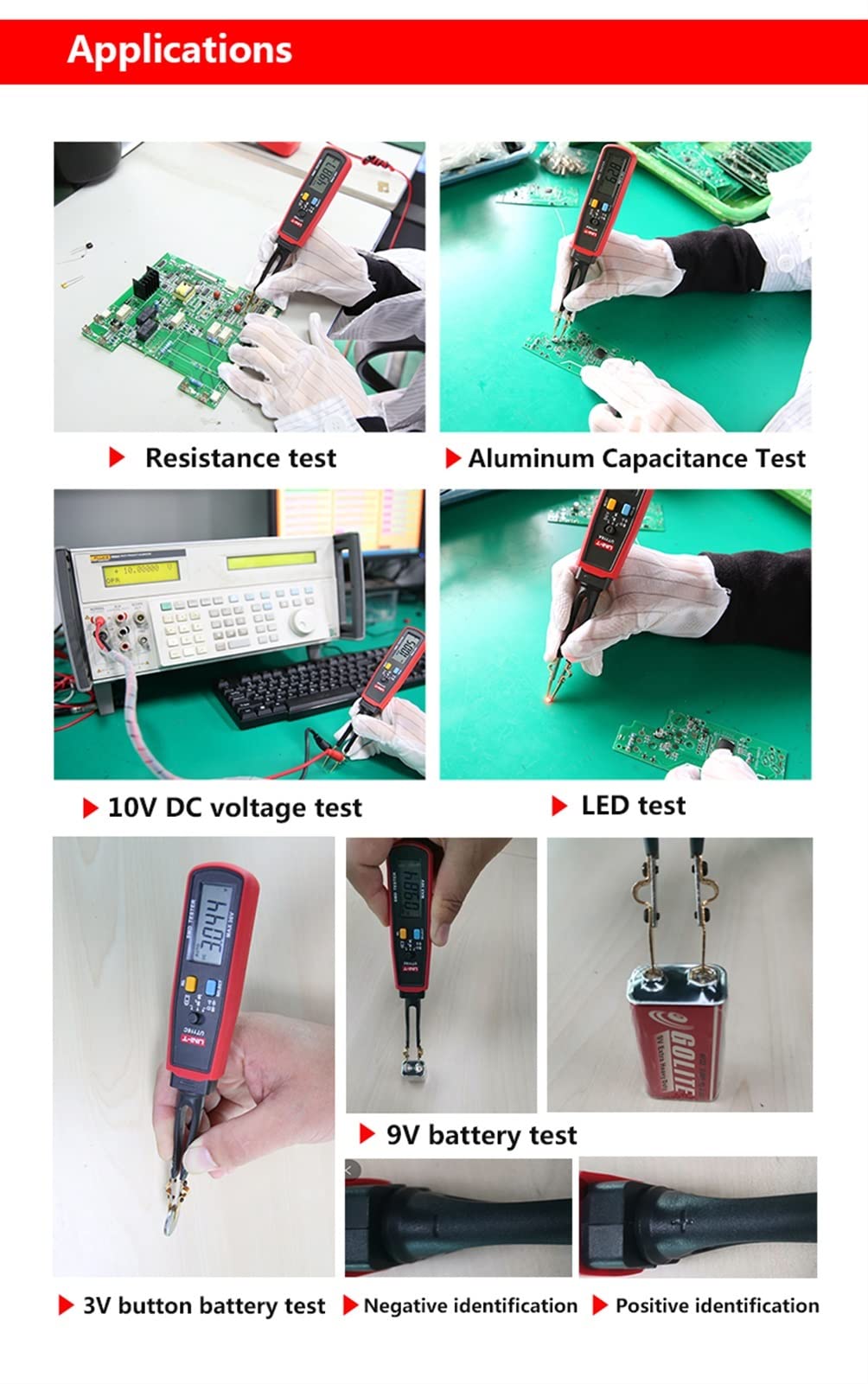 EDEDE Tester Batteria UT116A UT116C SMD. Tester multimetro 36 V Tensione di Tensione Resistenza capacità ZENER DIODE Tester di continuità continuità(UT116C)