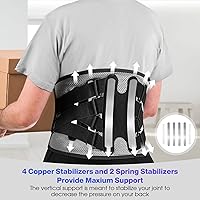 Vista 3 de NEENCA Soporte lumbar ajustable para aliviar el dolor de espaldalumbarcintura, cintura con estabilizadores de resorte para lesiones, hernia
