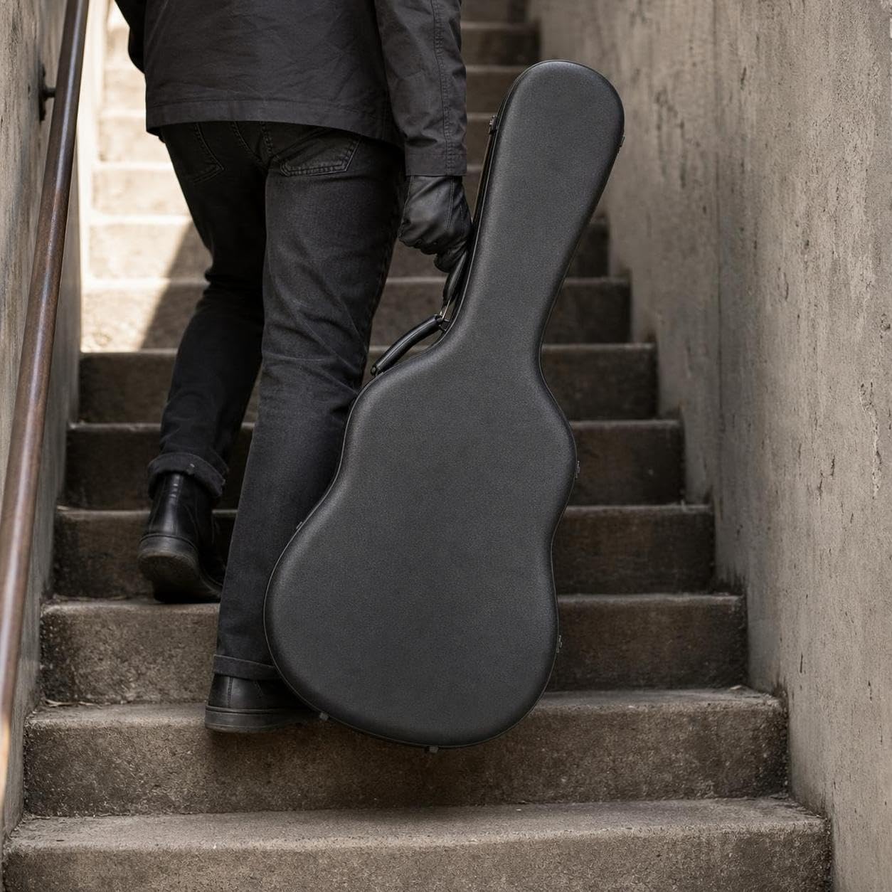 Funda rígida Impermeable para Guitarra, Estuche Protector Viaje para Guitarras 39 y 40/41 Pulgadas, Negro, 39 Pulgadas, Negro