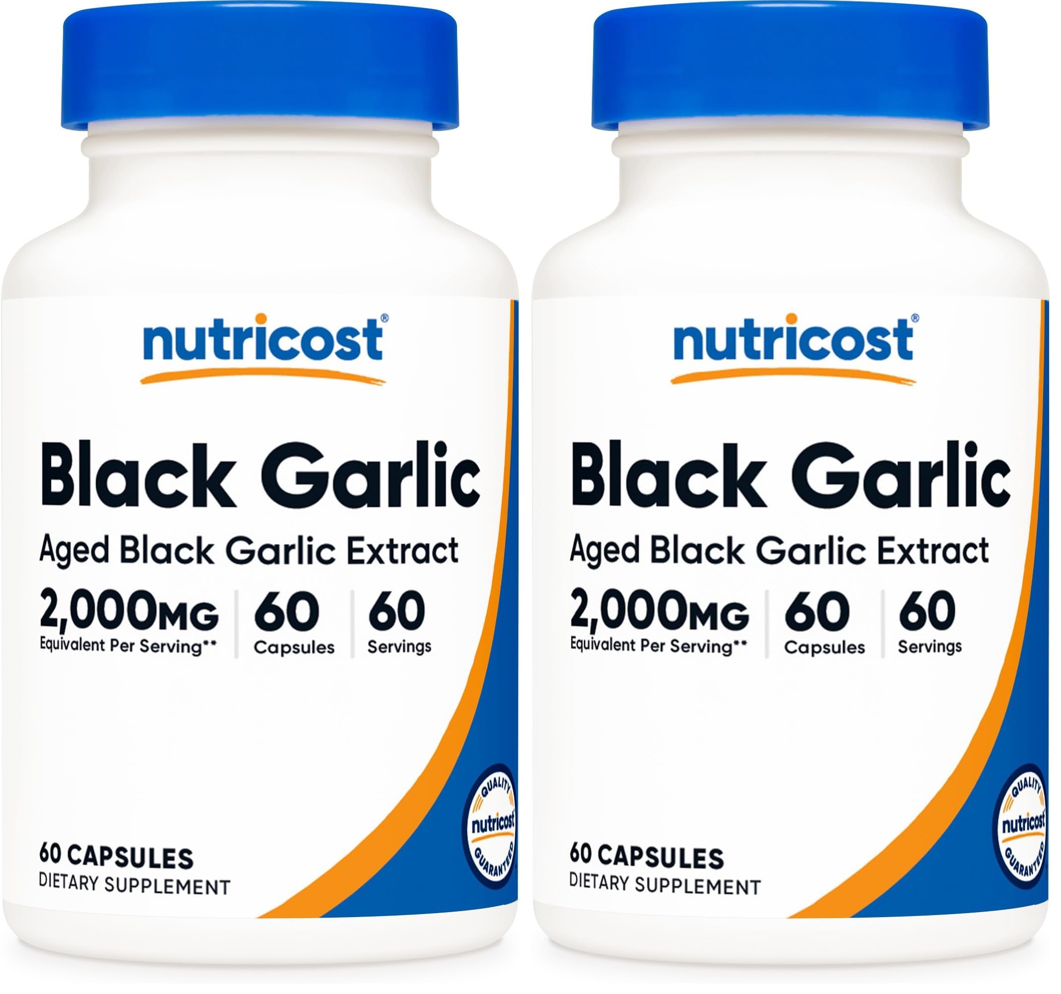 Nutricost Black Garlic Extract 60 Capsules for 60 Servings Per Bottle (Pack of 2) 60 Count (Pack of 2)