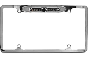 XO Vision Chrome License Plate Frame Camera with Back-Up Guide Lines