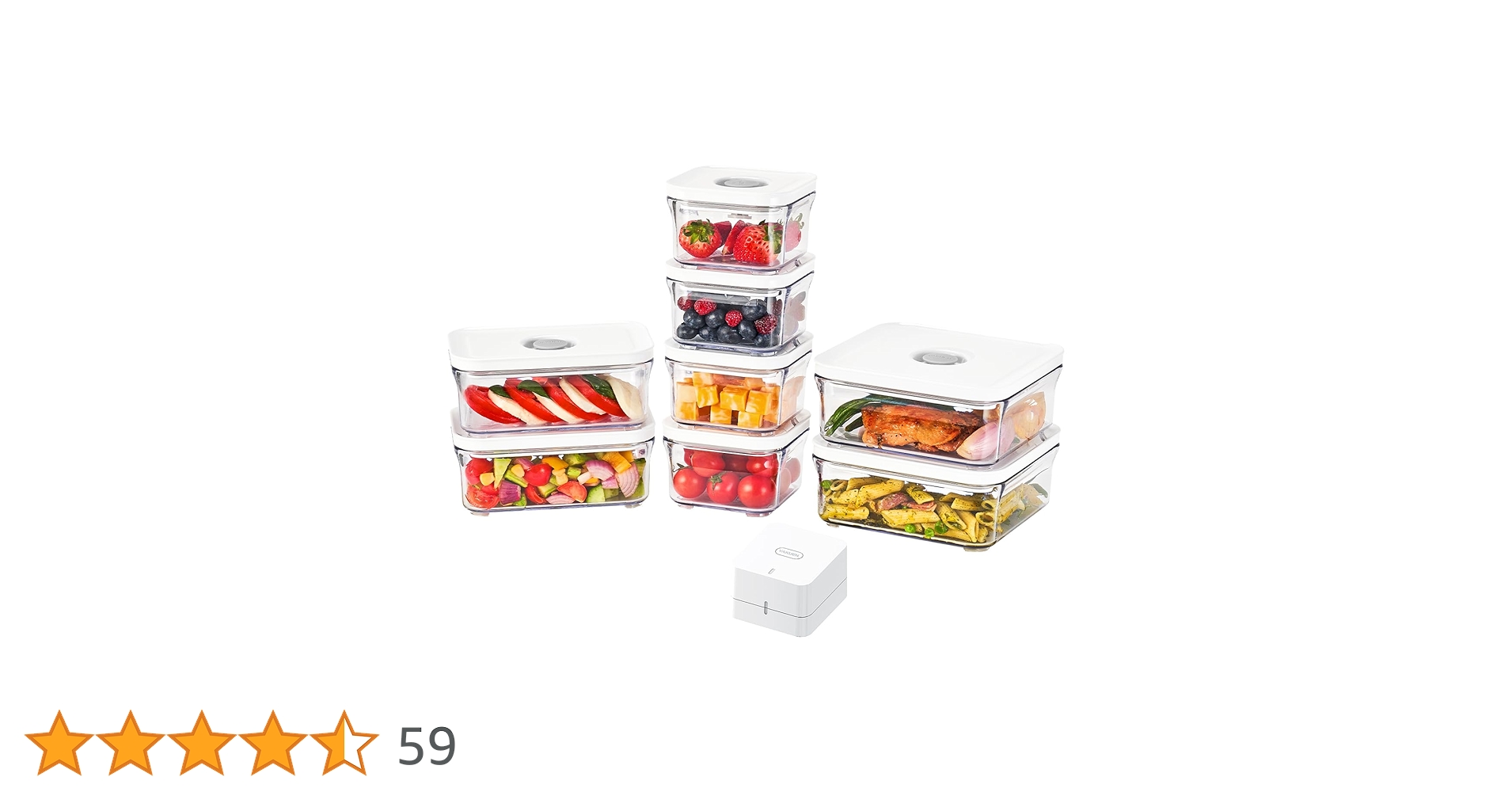 VAKUEN 5Pセット 食品保存容器 Amazon | VAKUEN プレミアム真空保存容器&全自動食品シーラー機