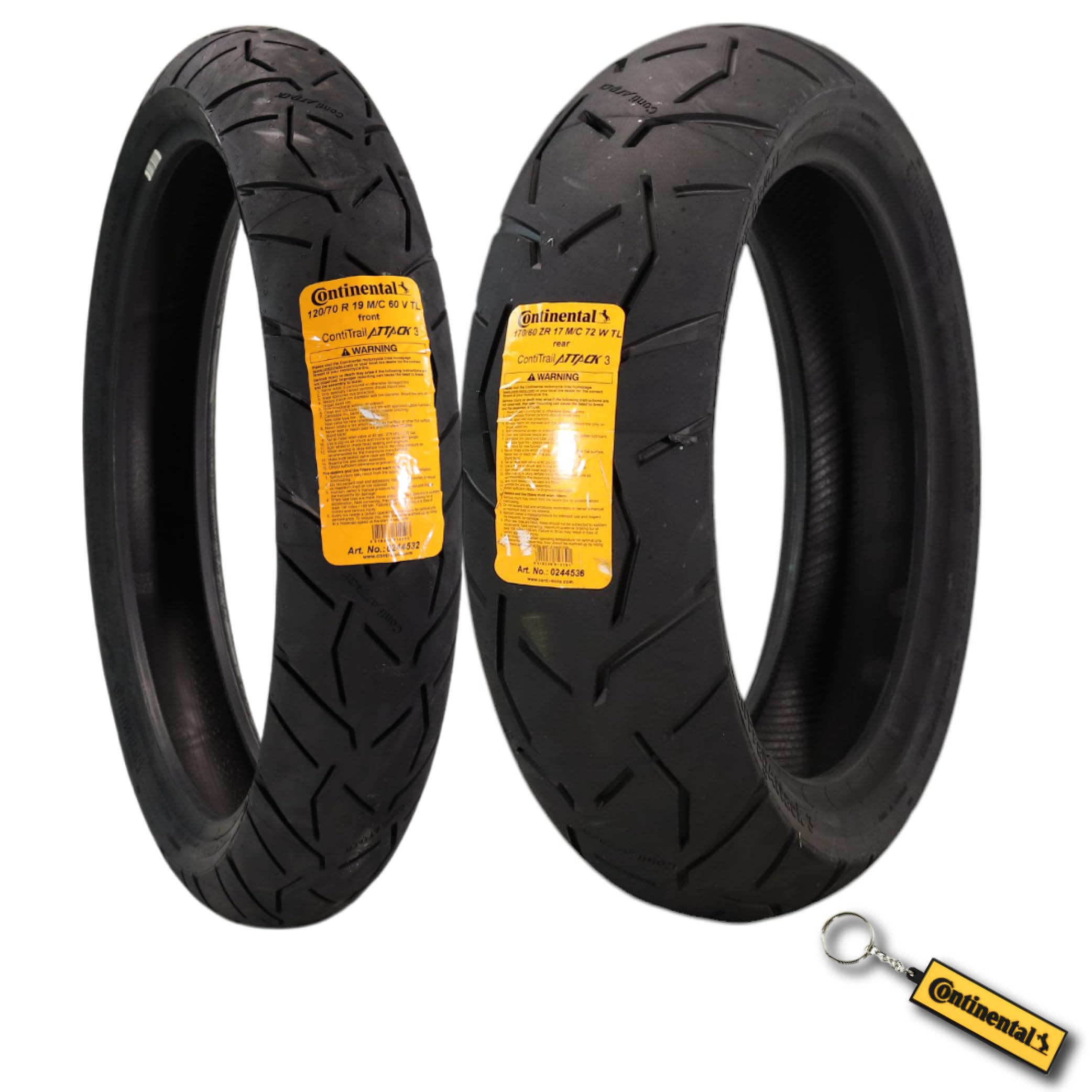 Continental ContiTrailAttack 3 Tour Motorcycle Tire 59V - High-Performance Grip, Enhanced Stability, and Quick Warm-Up (120/70 R19, 170/60 ZR17)