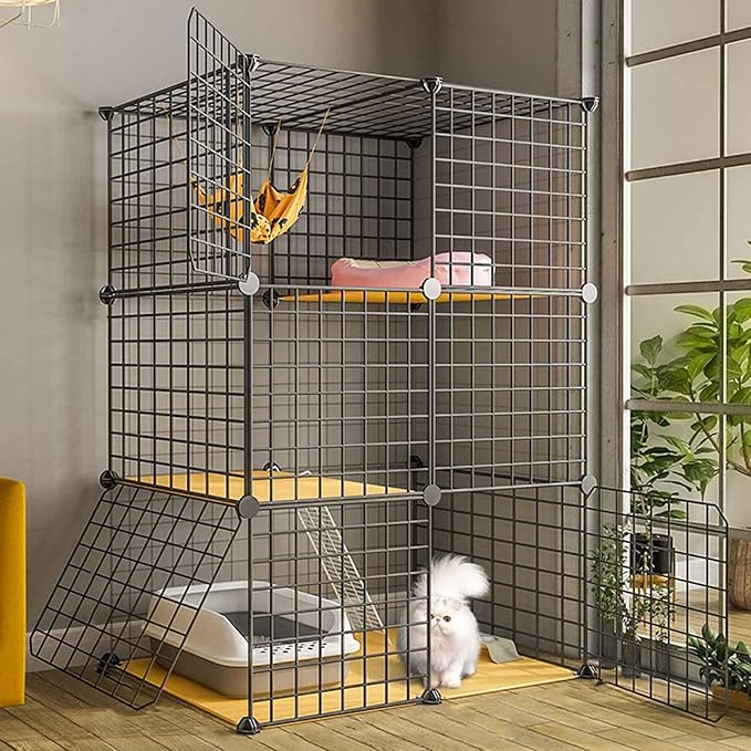 6-in-1 Haustiertunnel Faltbar - Katzengehege Mit Zelten Für Drinnen & Draußen