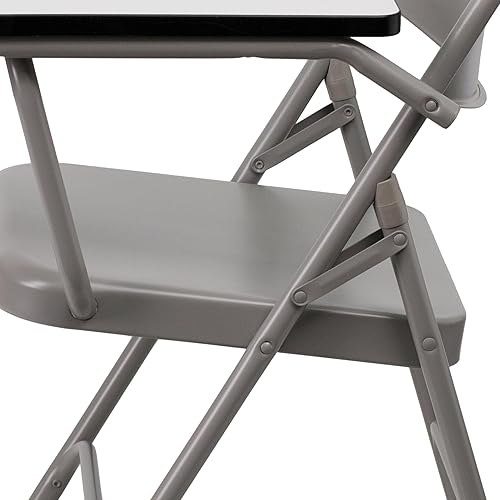 Miniatura 10 de Flash Furniture Silla plegable de acero Ralph Premium con brazo para tableta zurdo