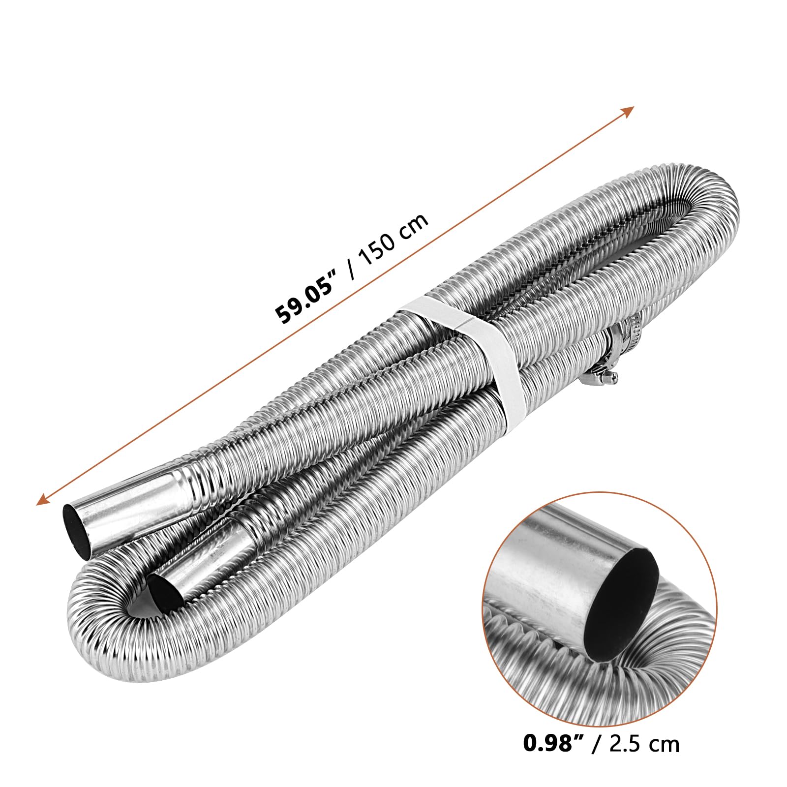 WYYFXY® Auto Abgasrohr Standheizung 24mm × 100cm Abgasschlauch