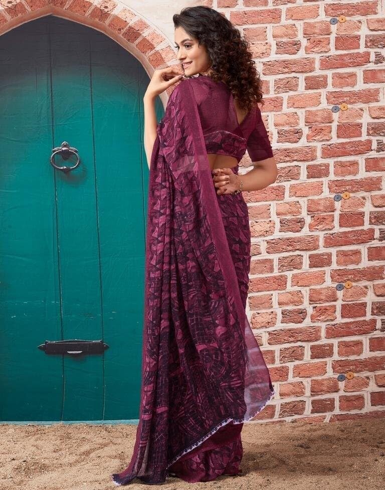 Image of Shiv Textiles Womens Shiv Textiles Women's Georgette Printed Saree