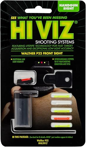 Miniatura 2 de HIVIZ Walther P22 Frnt Sight Intrchg, Verde, Blanco, Rojo
