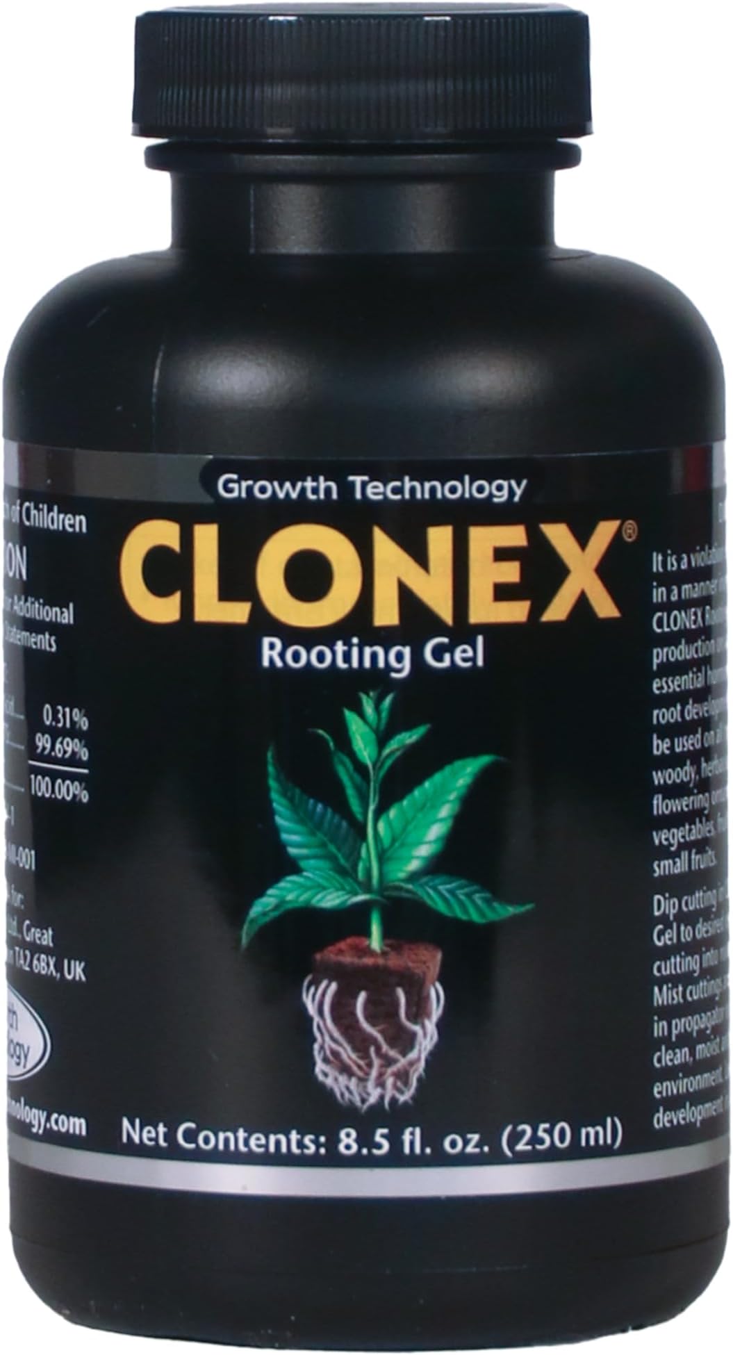 HYDRO DYNAMICS Clonex 100524687 250 Ml Rooting Gel, White