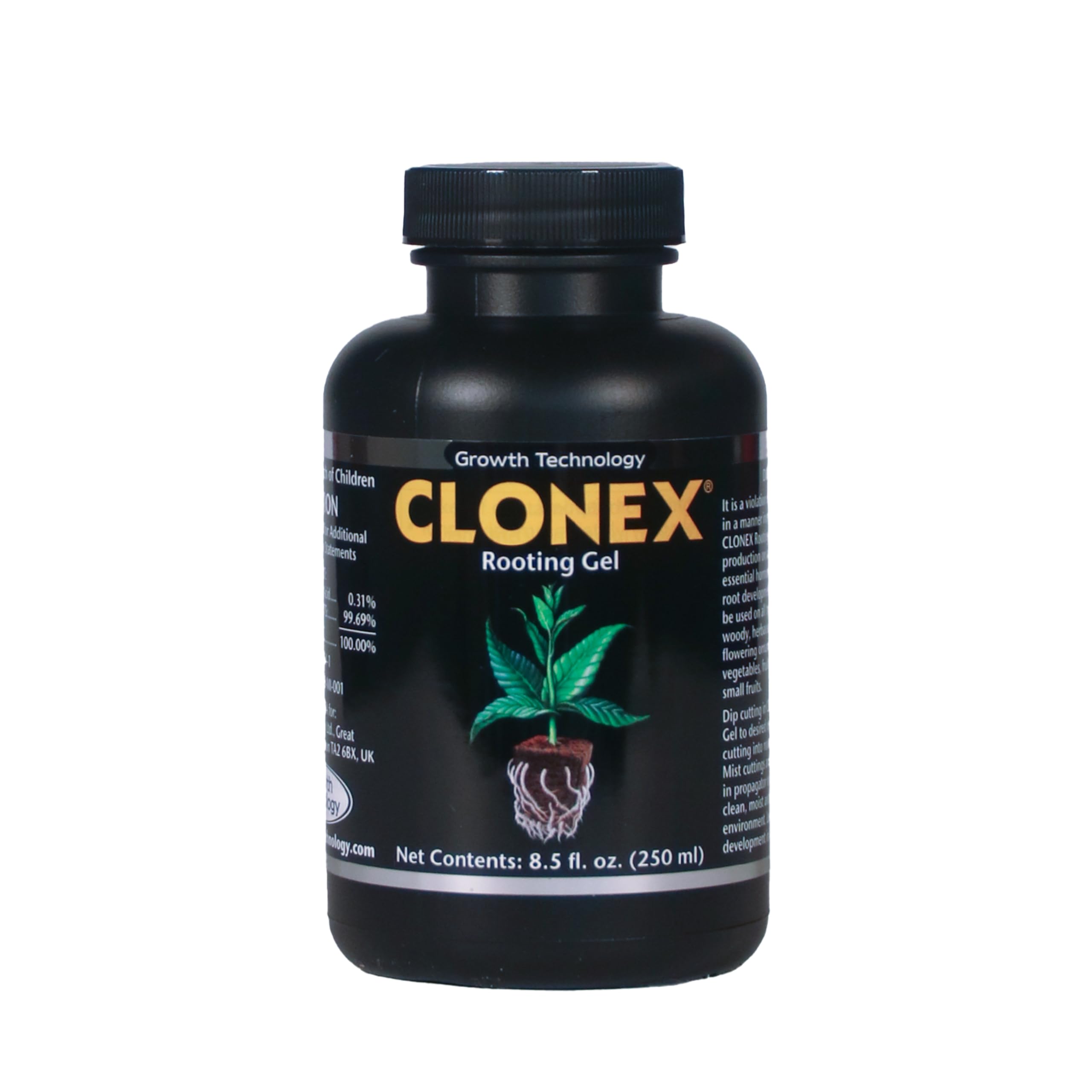 Clonex Rooting Gel - High-Performance Rooting Compound for Plant Cuttings, Contains IBA, Promotes Root Initiation & Development - 250ml
