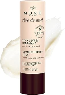NUXE Rêve de Miel Lip Balm With Shea Butter and Vitamin E. 100% Natural Organic Lip Moisturizer for Cracked & Dry Lips, 0.14 Oz