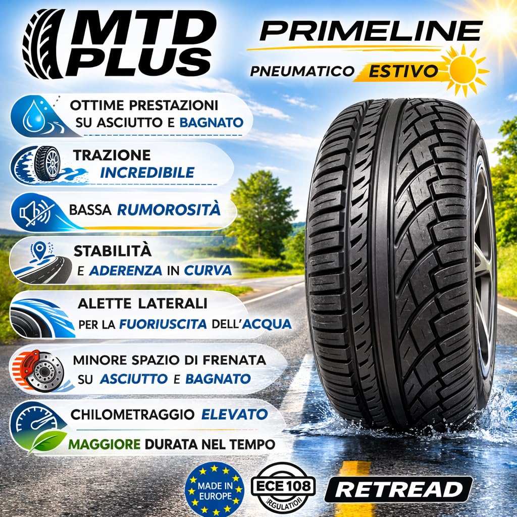 MTD PLUS Primeline 185/55 R15 82V Gomma Estiva EcoGreen Low Cost Auto
