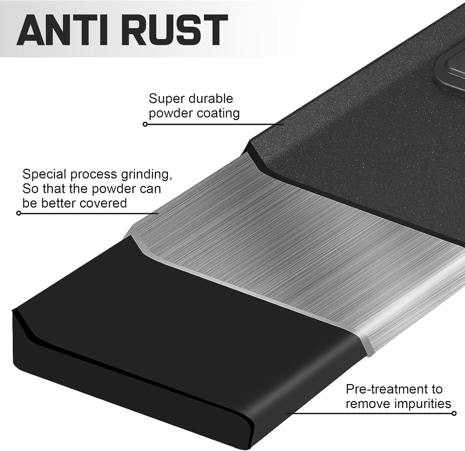 COMNOVA Aluminum Running Boards Compatible with 2009-2018 Dodge Ram 1500 Regular Cab/Single Cab, 2010-2024 Ram 2500 3500 Regular Cab. 6.5 Inch Side Steps, Black Step Bars Nerf Bars.