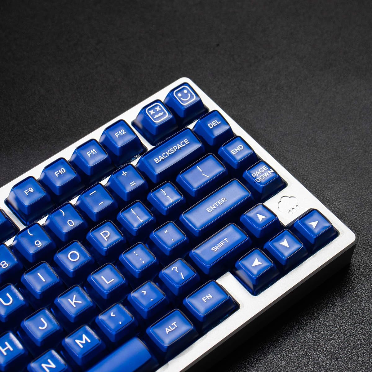 Juego de 142 Teclas PBT Doubleshot SA, Teclas traslúcidas Azules, compatibles con conmutadores Cherry MX 61, 64, 87, 100, 104, 108 y teclados mecánicos ISO ANSI