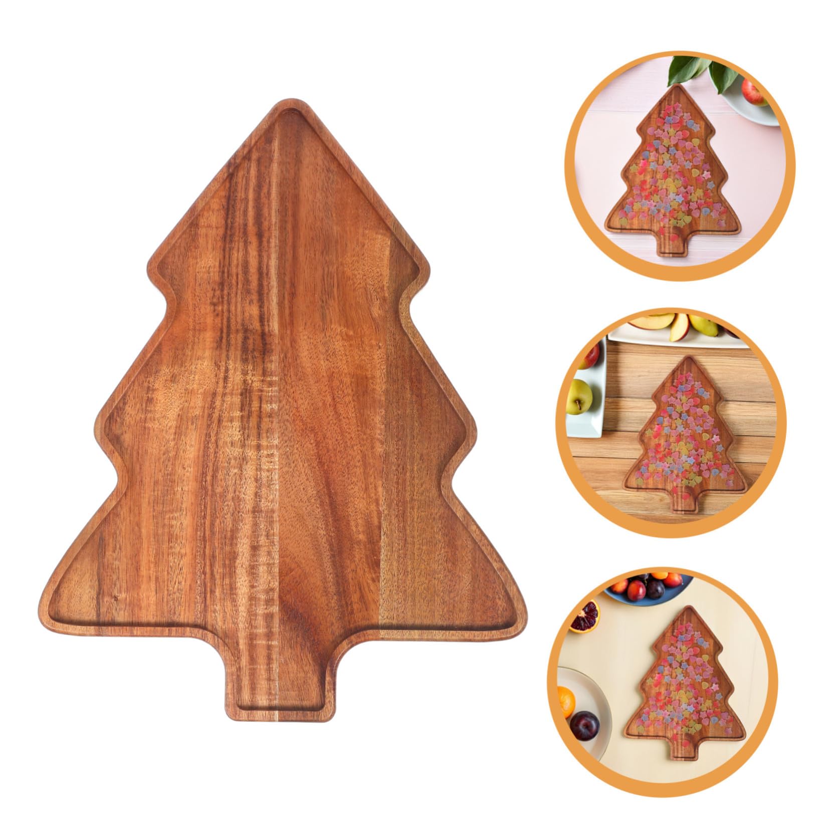 Bandeja para Árbol de Navidad de Madera Bandeja para Servir Pan Platos para Dulces Vajilla para Fiestas Fiestas Navideñas y Reuniones Invernales
