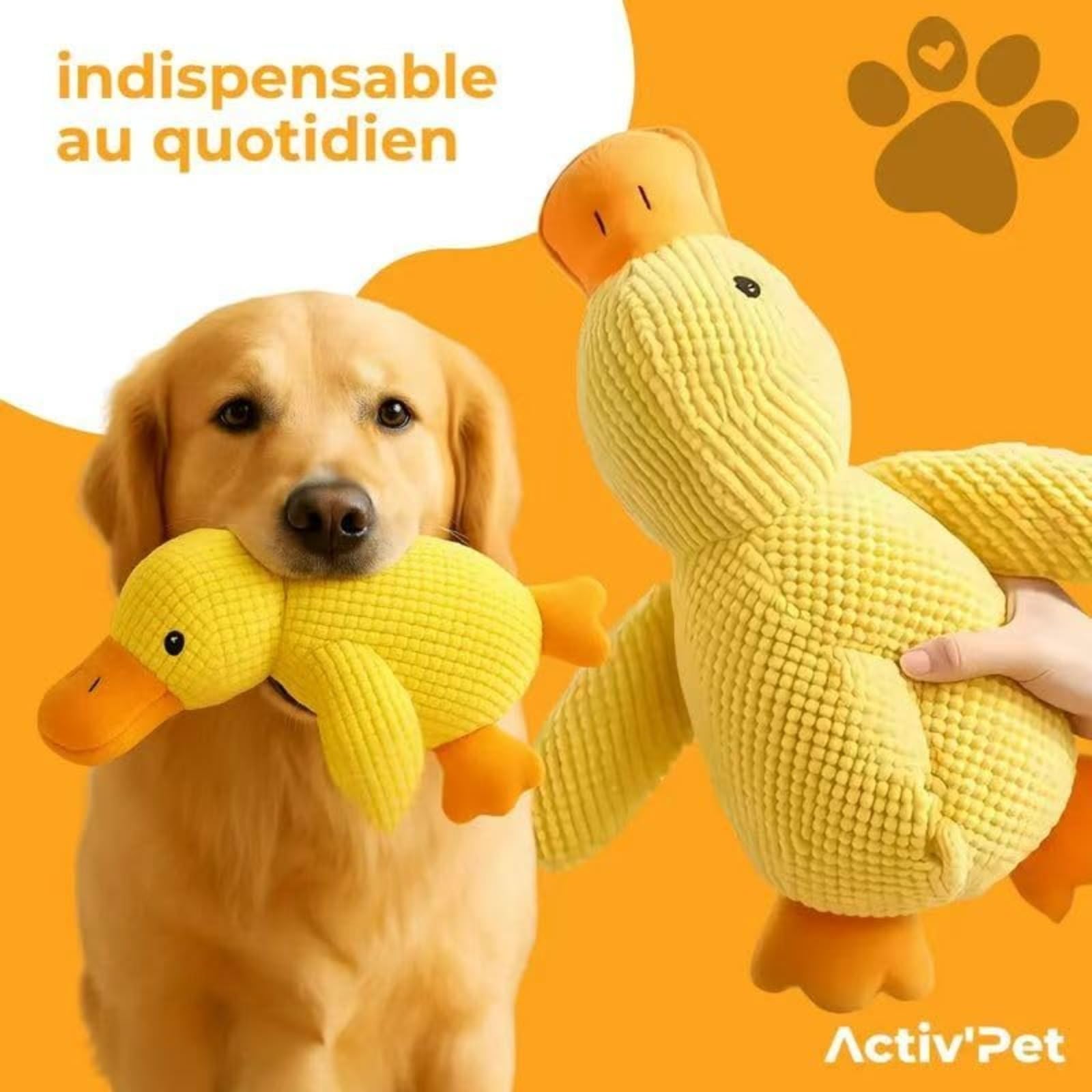 Générique Kaczka Quack-Quack dla psa, kaczka, antystresowa, pluszowa zabawka, piszcząca kaczka dla małych, średnich i dużych psów