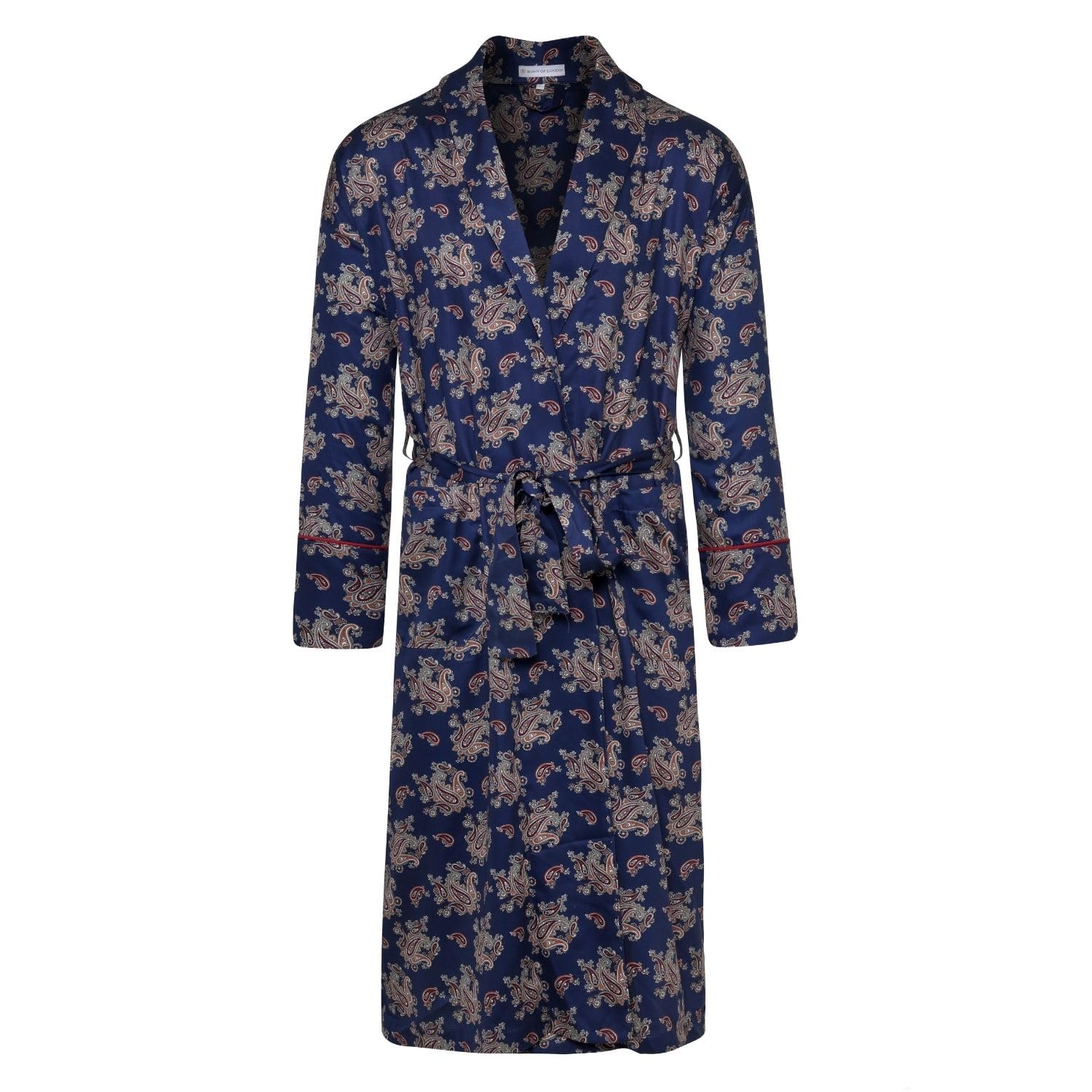 Bown of London British Lightweight Men's Dressing Gown - Gatsby Paisley Wine (UK, Alpha, XXL, Regular, Regular)