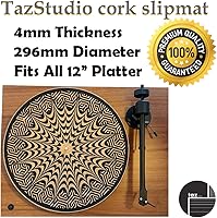 Vista 2 de Alfombrilla de corcho prémium para tocadiscos de corcho [0.157 in de grosor] para un mejor soporte de sonido en el tocadiscos de vinilo LP - Tapete
