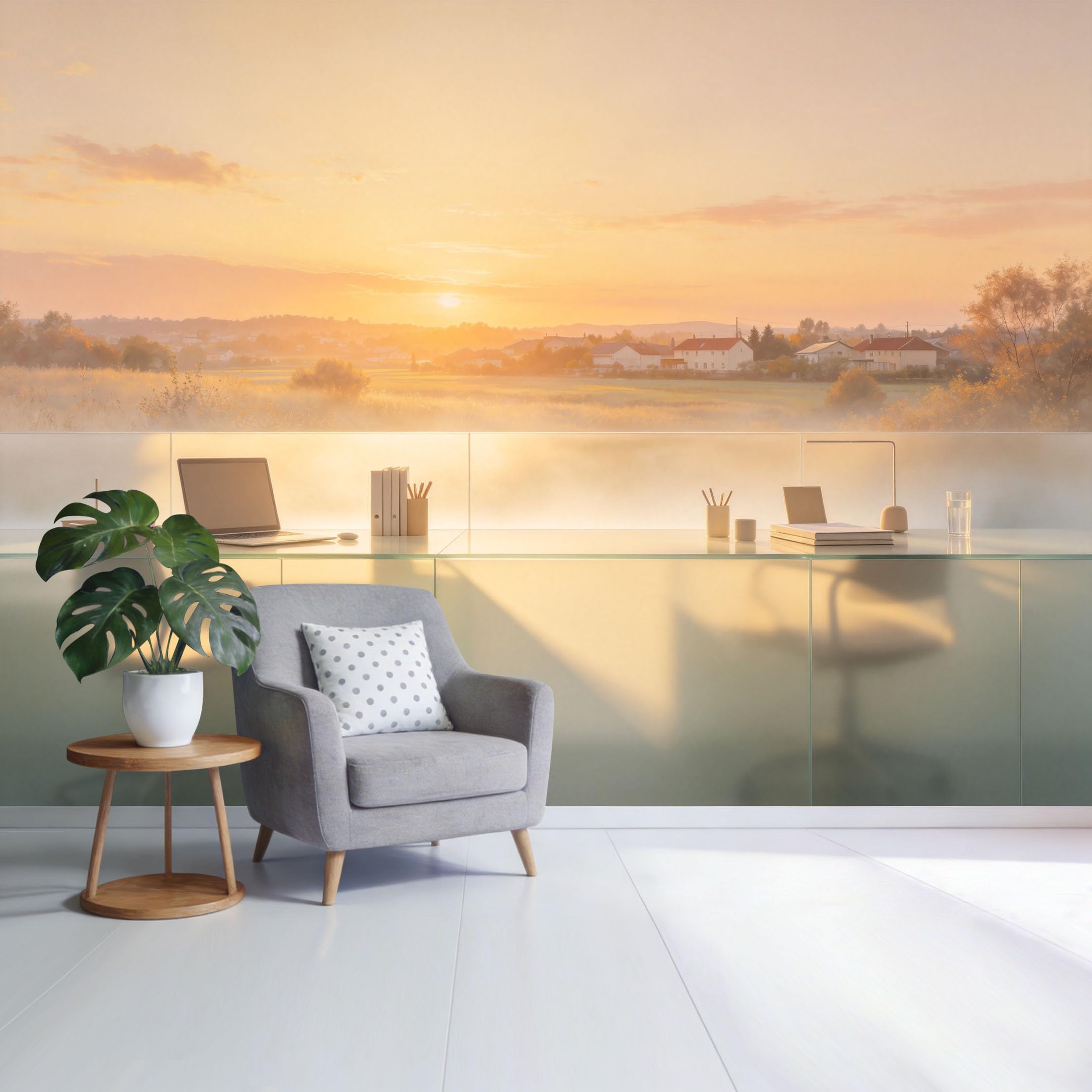 Custom Size Wall Mural Sunset Countryside Landscape Golden Field Horizon Minimalist Warm Light SelfAdhesive Wall Fabric Removable Wallpaper for Home Office Decor