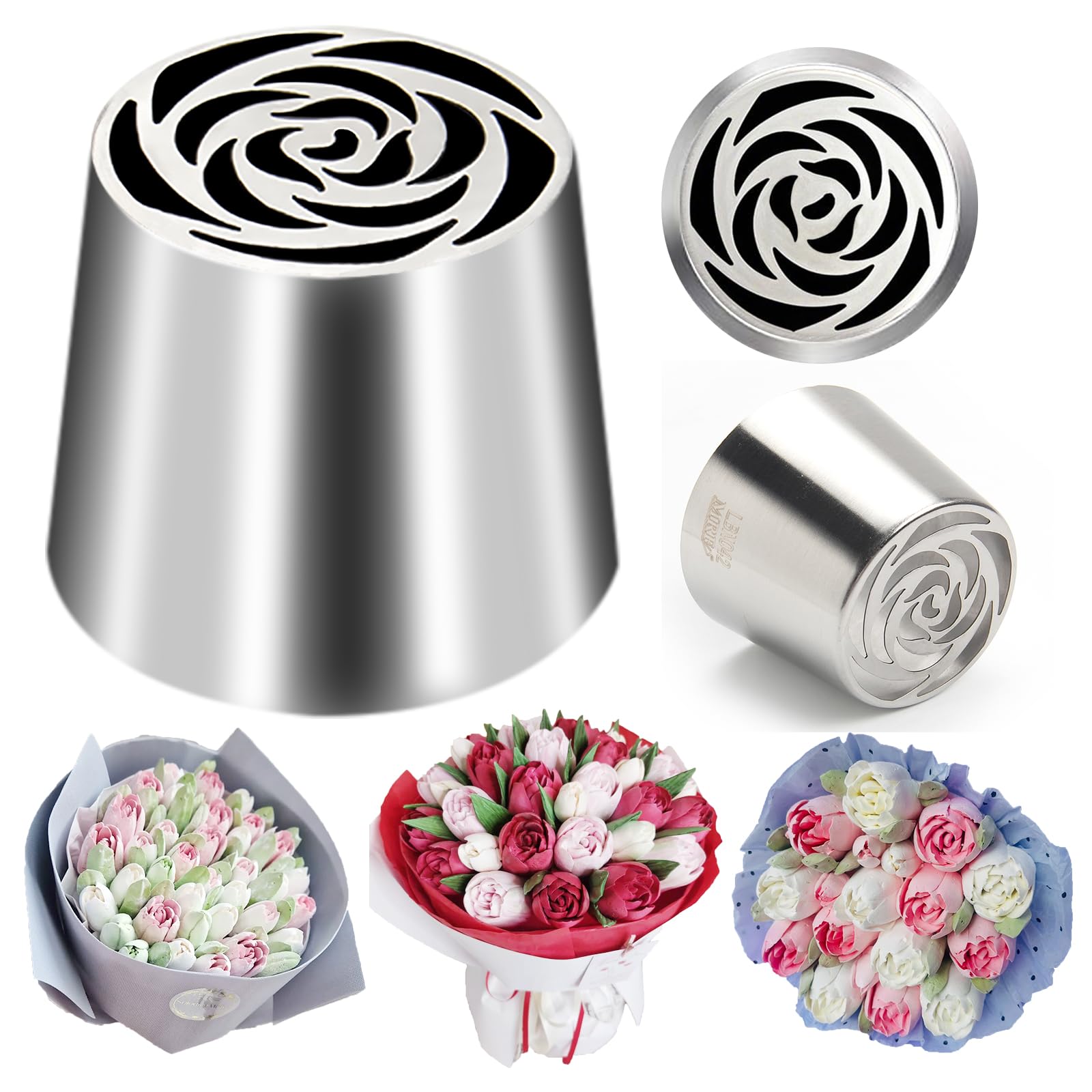 FANTEXY Extra Large Russian Piping Tip, Cake Decorating Kit, Frosting Piping Kit For Cake, Flower Cake Decoration, Russian Tips For Cake Decorating, SL42