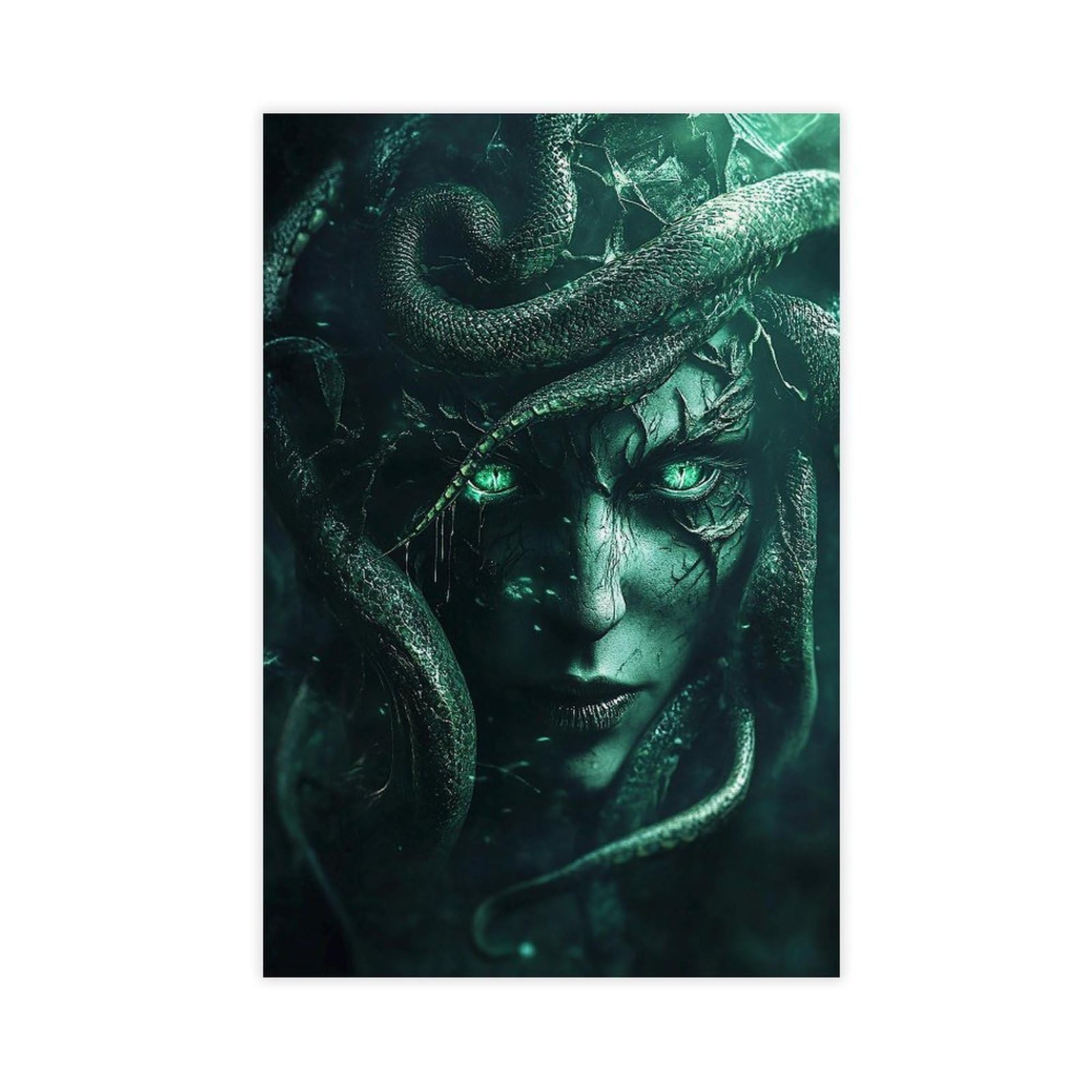 JBGQGAG Medusa Mythical Creature Canvas Poster Bedroom Decor Landscape Office Room Decor Gift 08x12inch(20x30cm)