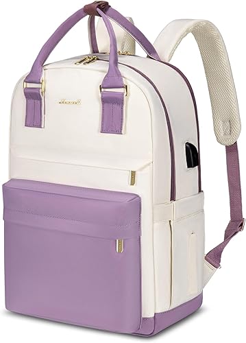 LOVEVOOK Mochila para computadora portátil para mujeres y niñas, mochila impermeable de 15.6 pulgadas, mochila para computadora para estudiantes,