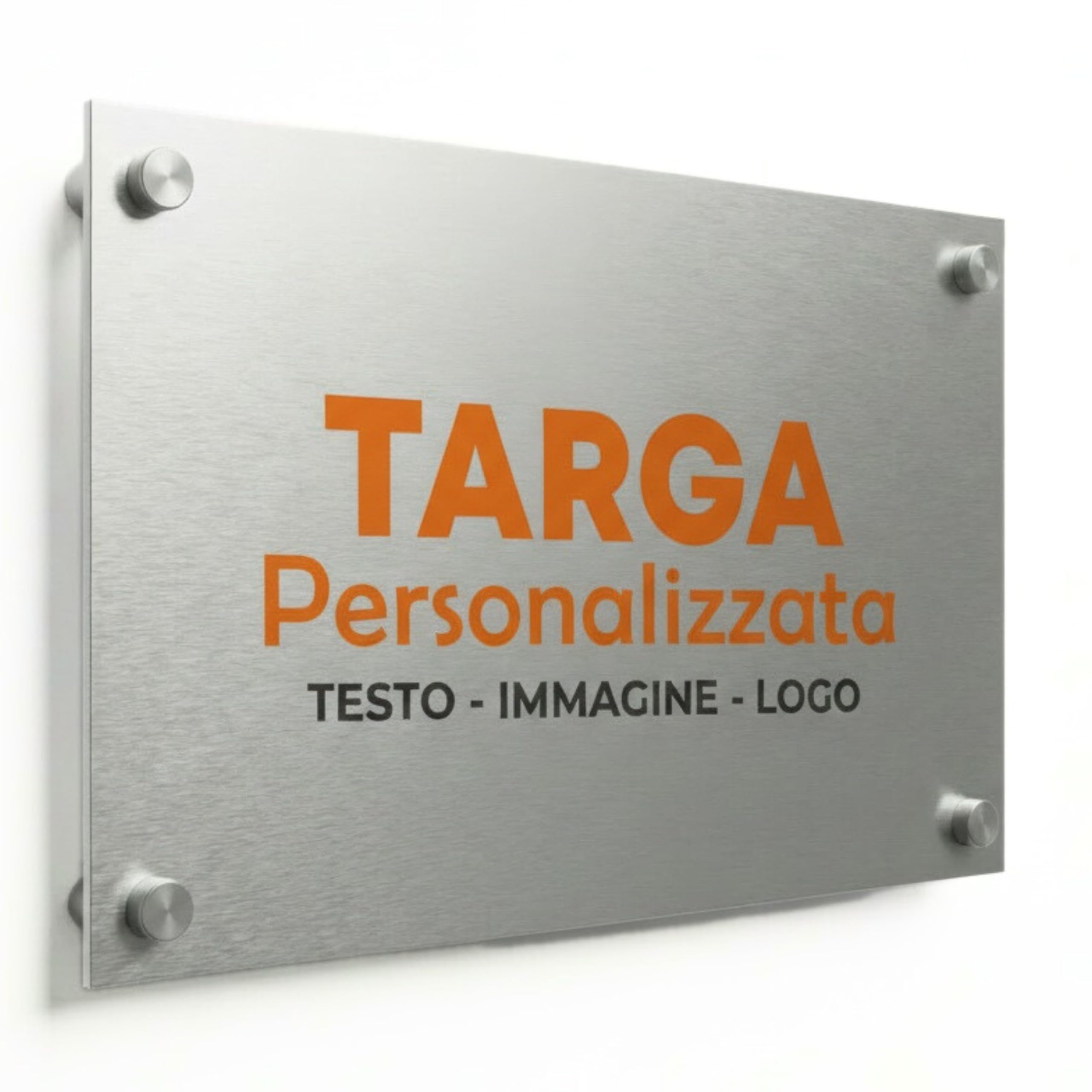 Targa Personalizzata per Case Vacanze, B&B e Studi – in Alluminio con Stampa UV – Biadesivo o Fissaggio a Muro – Resistente per Interno ed Esterno (Argento Satinato, 30x40cm)
