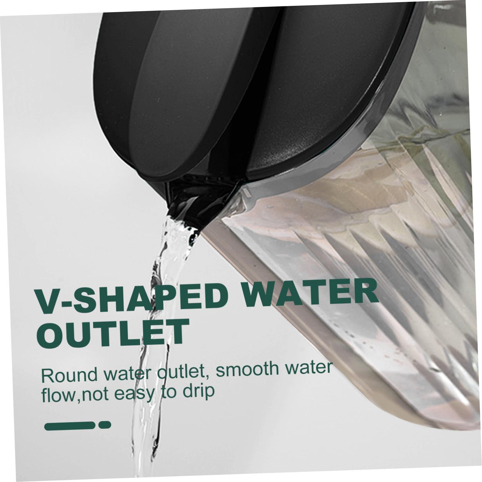 Jarra de Agua Fría de Plástico As 2200ml Negra para Hogar | Ligera y Portátil, Gran Capacidad, Apta para Leche y Té Floral, Uso en Hotel y Cocina