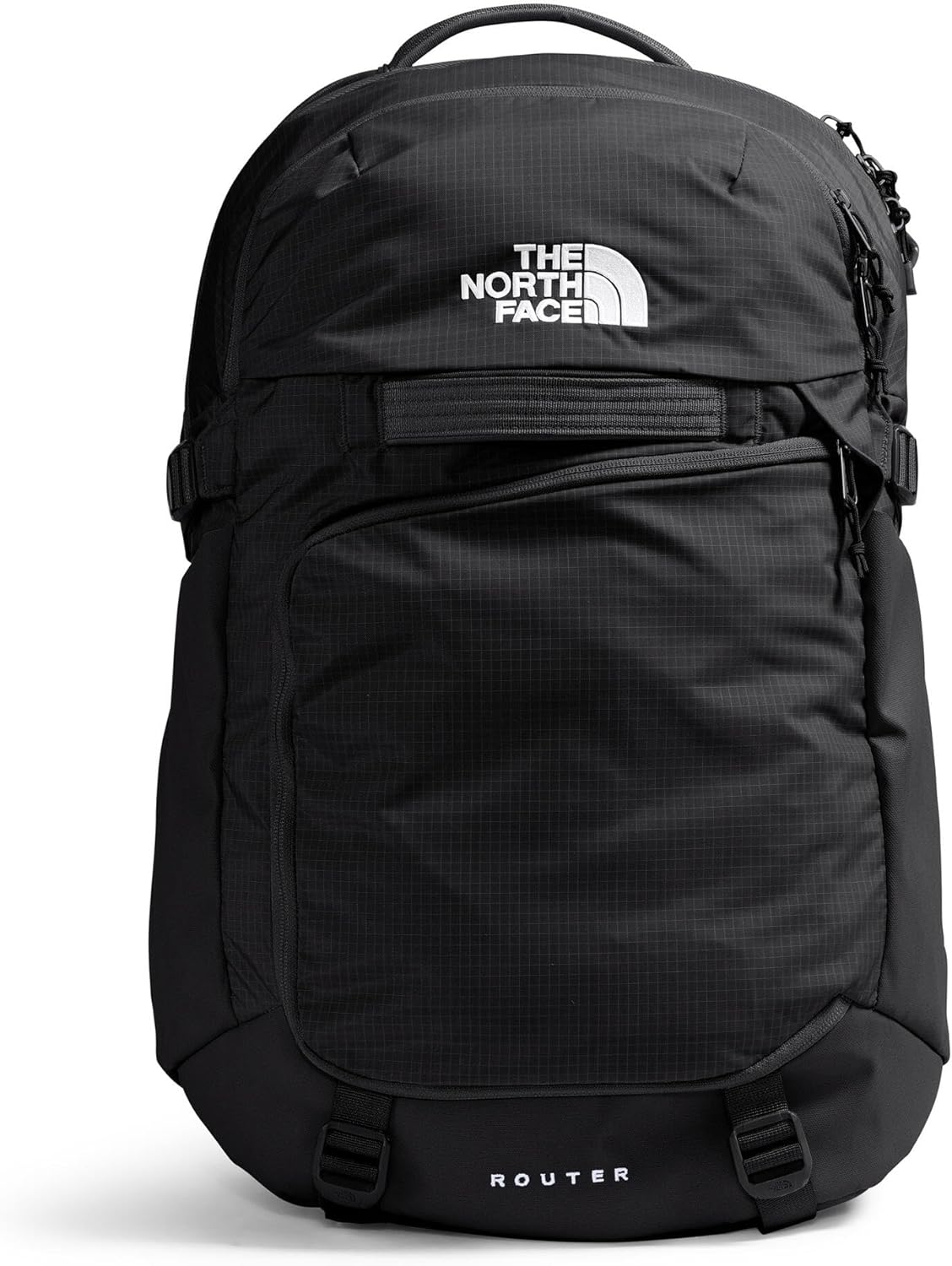 The North Face Router Everyday Laptop Backpack - Daypack, Water Repellent, 17" Laptop Sleeve, Reflective Details, TNF Black/TNF Black-NPF, One Size