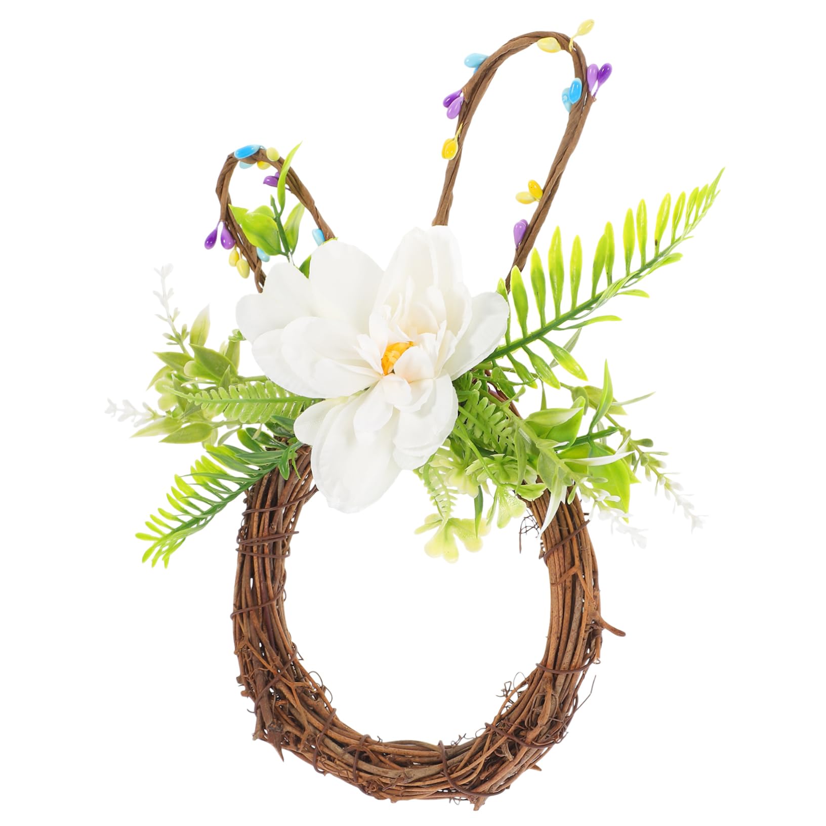 Cabilock 2 Pz ghirlanda pasquale wall decor easter bunny Fiore pasquale decorazione e decorazione casa ornamento di ghirlanda artificiale di pasqua artificiale plastica