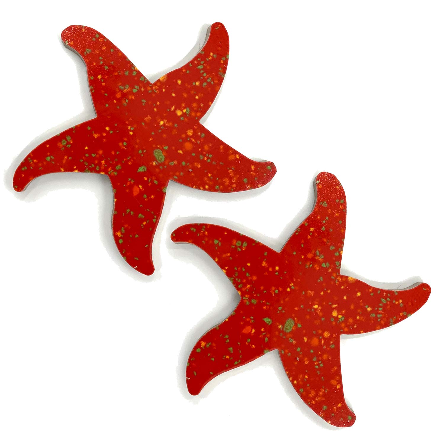 Aquatic Custom Tile Porcelain Swimming Pool Starfish Step Marker (5" - Chili Glaze) (Set of 2)