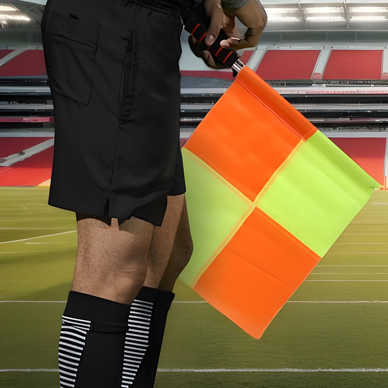 Banderas de Árbitro para Vóleibol | Juego De 2 Banderines Para Jueces De Línea Y Voleibol - Naranja Y Amarillo, Mango Ergonómico Para Equipo De Entrenamiento De Fútbol En Partidos